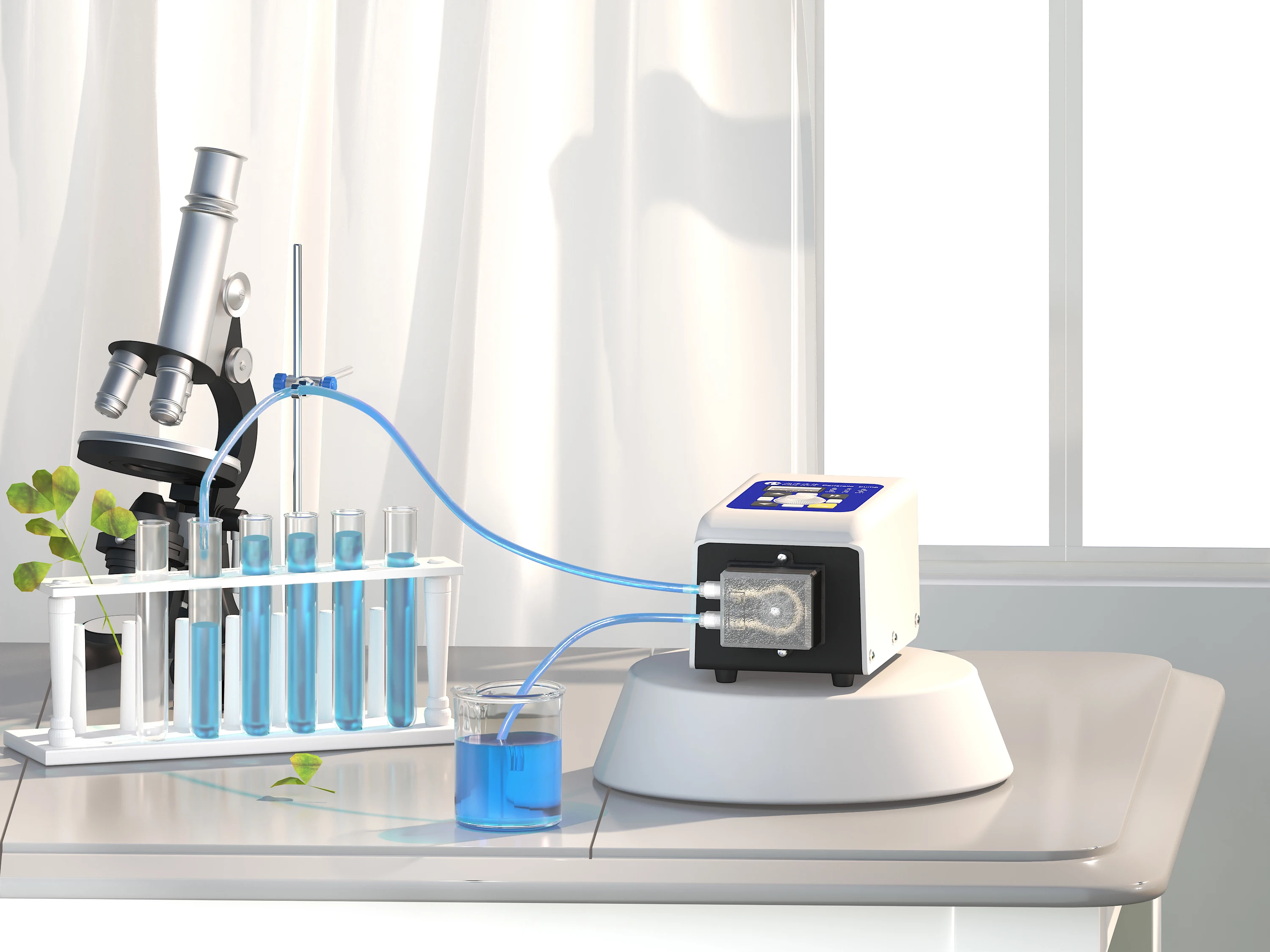 Runze Lab Intelligent Liquid Transfer Peristaltic Pump Dispensing 24v Peristaltic Dosing Pump For Water Treatment