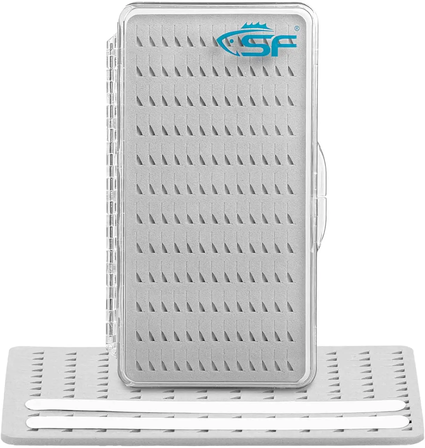 

Ultra-Slim Fly Fishing Box for Midges & Small Nymphs, Clear Lid, Easy Slit Foam, Pocket-Sized