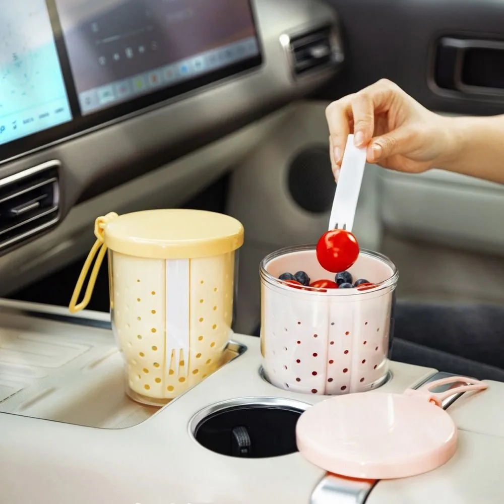 

Double Layer Oatmeal Storage Jars Sealed Anti-Slip Food Storage Container Portable With Spoons Lids Salad Cup Breakfast