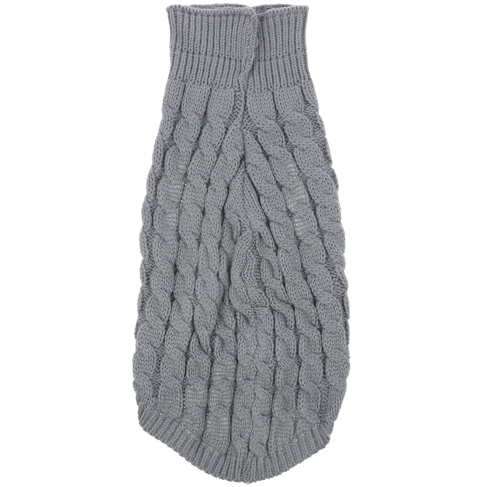 

Grey Acrylic Knitted Dog Sweater Stylish Thin Design Pet Clothes For Small Dogs Outdoor Activities Size L