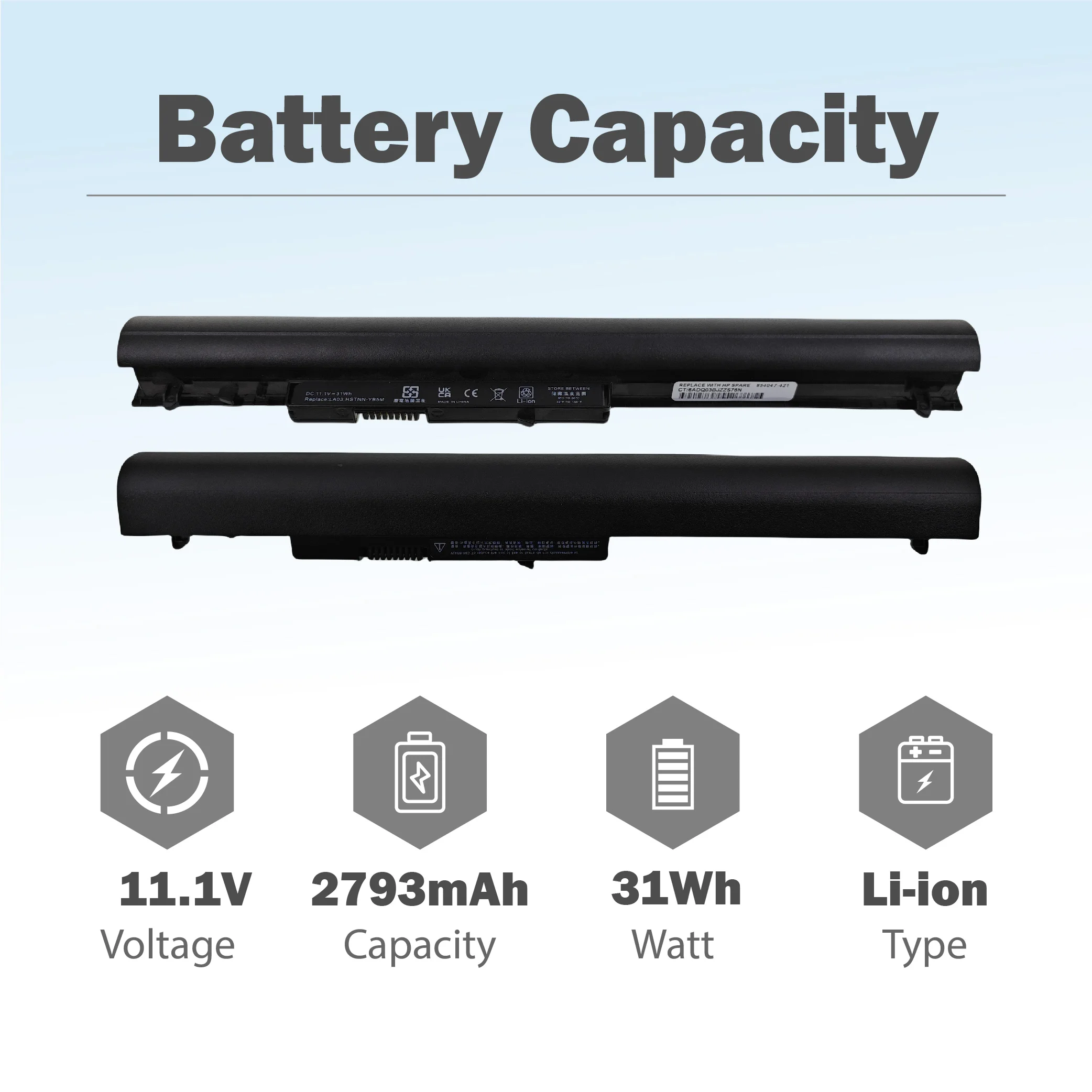 LA03 31Wh 2793mAh 11.1V Battery Replacement For 15-f272wm 15-f222wm 15-f233wm 15-f039wm15-f100dx 15-f014wm 15-f209wm 15-f387wm