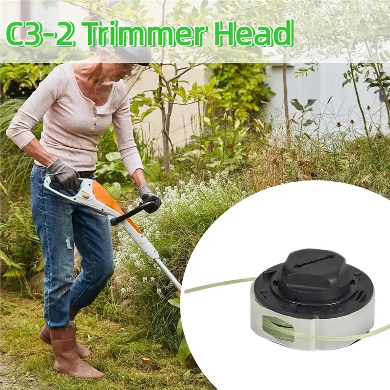 ABDJ-For Autocut C3-2 Trimmer Head Fit Replacement 3-Pack Spool For FSA 57 Garden Weed Eater Accessory