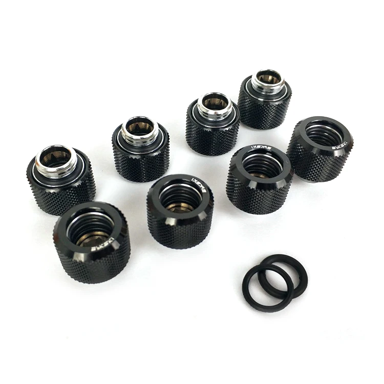 

8pcs/lot Hard Tube Fitting OD12mm Hand Compression Fitting G1/4' 4 Layer Seal Ring use for PMMA/PETG Rigidity Tube L12 fitting