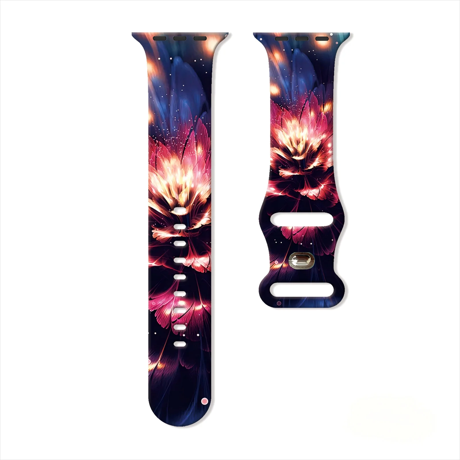 

A Flower World Printed Strap for Apple Watch 10 9 8 7 Silicone Band Replacable Bracelet for iWatch 46mm 42mm 41mm 40mm Watchband