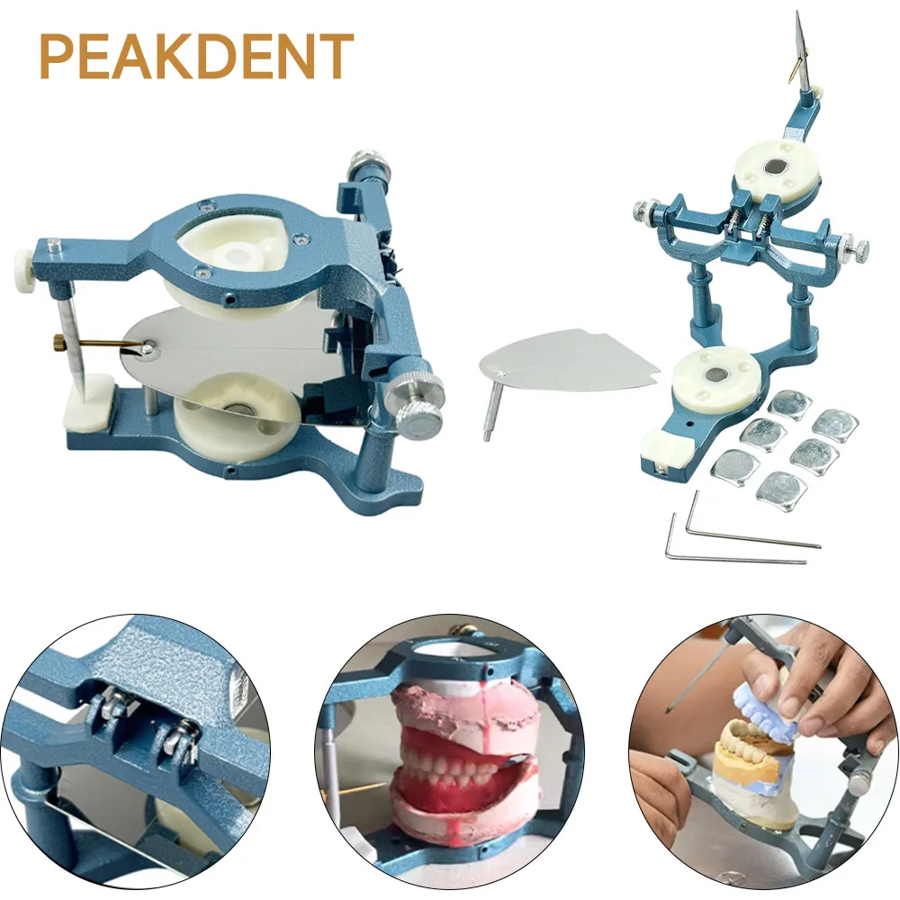 

Dental magnetic denture articulator adjustable cast lower jaw frame for mounting dental model magnetic removable appliances