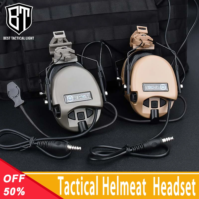 WADSN Sordin Tactical Helmets Headset 20mm Rail Adapter Outdoor Hunting Headphone Shooting Civil Communication Earphone U94 PTT