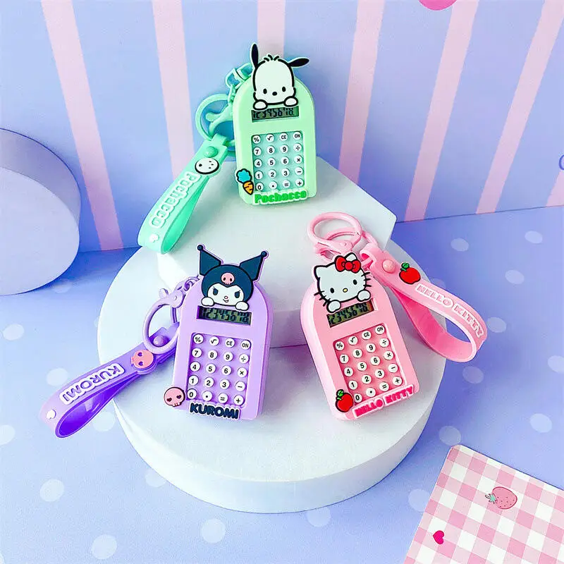 Sanrio Key Chain Hello Kitty Kawaii Pendant Kuromi Cinnamoroll Car Pendant Calculator Decoration Key Chain Toys Cute Gift