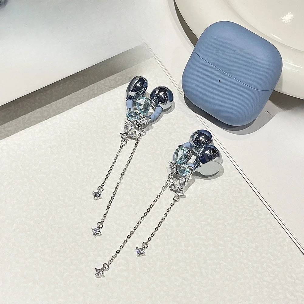 2pcs Earphone Wire Clip For Freeclip1/2 Anti-Lost Copper+Zircon Earbud Charms Buckle Earphone Decoration Accessories