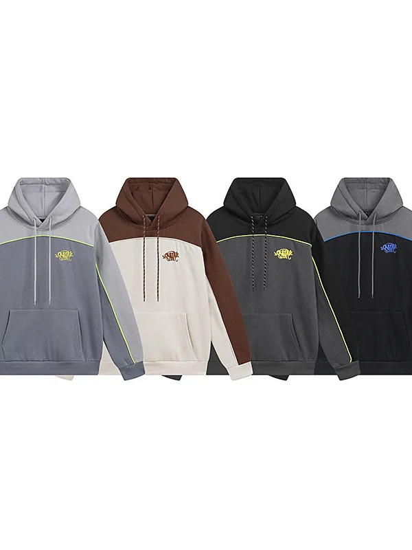 Trendy Embroidered Fce Hoodie Sweatirt Casual Set for Men And Women High Street Sle Long Pants orts Ensemble