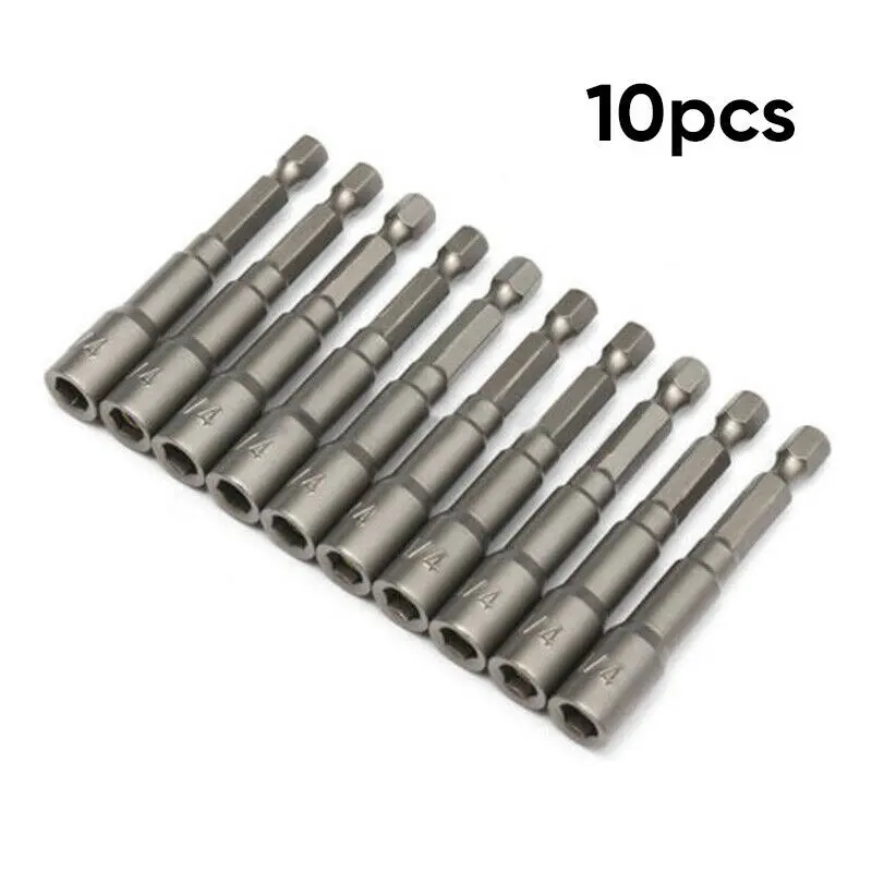 1/4 Hex Magnetic Nut Driver Screw Socket Impact Drill Bit Tools For Power Drill