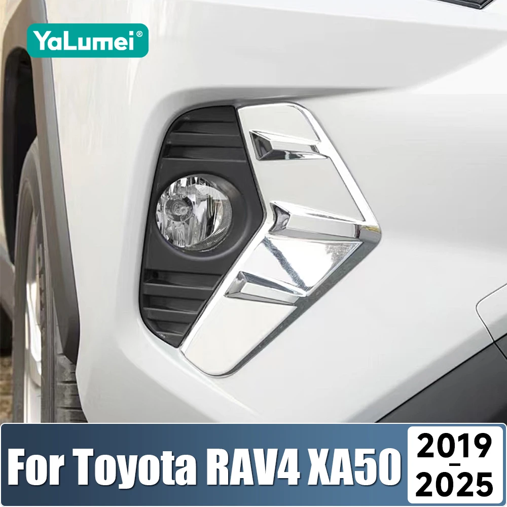 Pour Toyota RAV4 XA50 2019 2020 2021 2022 2023 2024 2025 hybride voiture avant antibrouillard revêtement d'habillage lumière sourcil autocollant accessoires