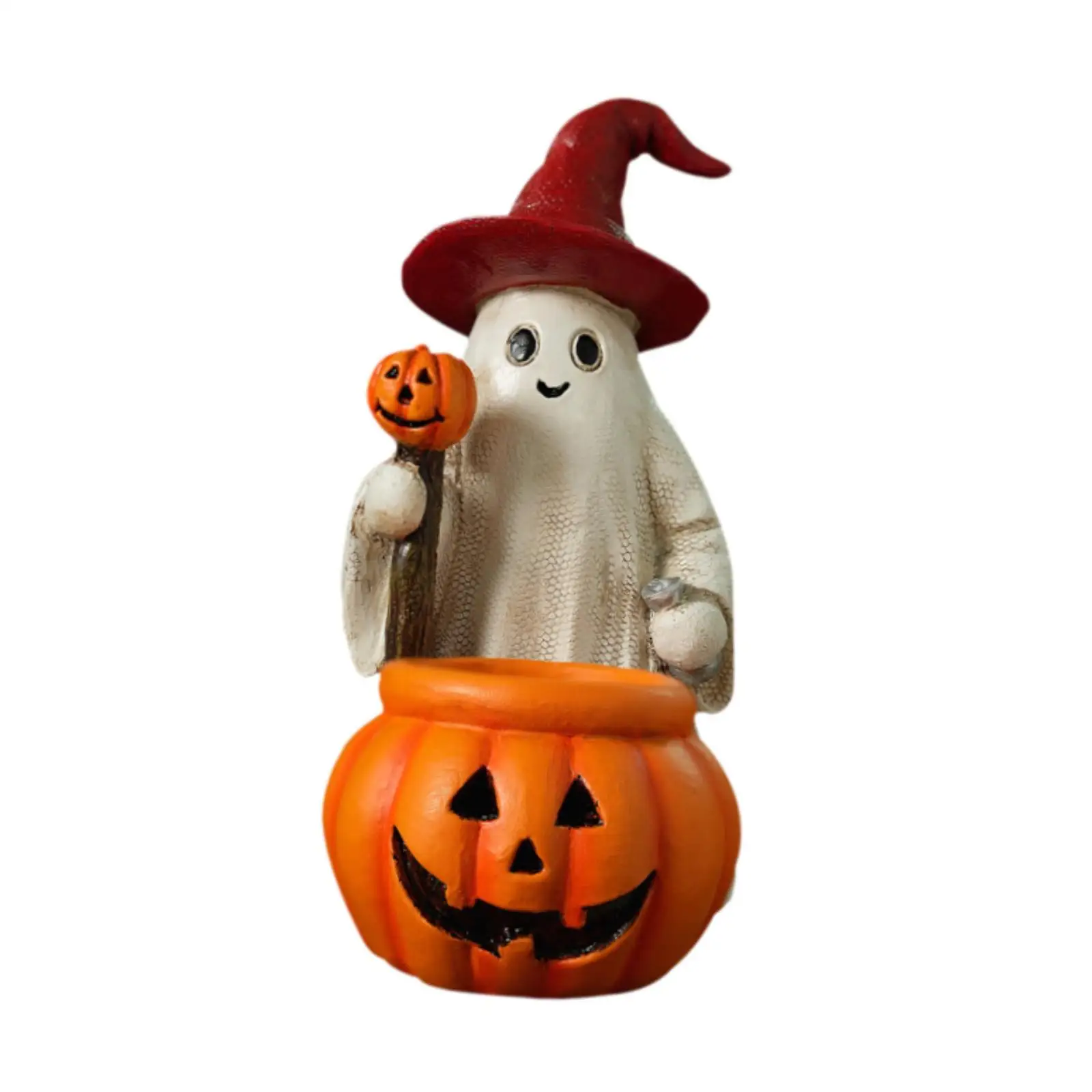 

Halloween Ghost and Pumpkin Statue Desktop Decoration Adornment