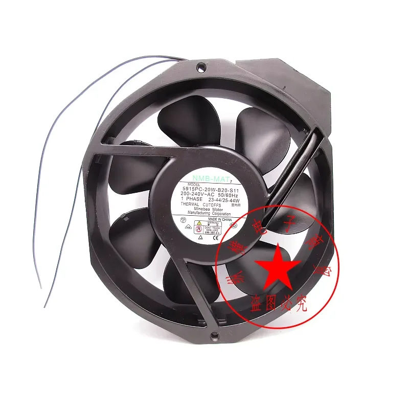 NMB 5915PC-20W-B20-S11 AC 220V 172x172x38mm 2-Wire Server Cooling Fan