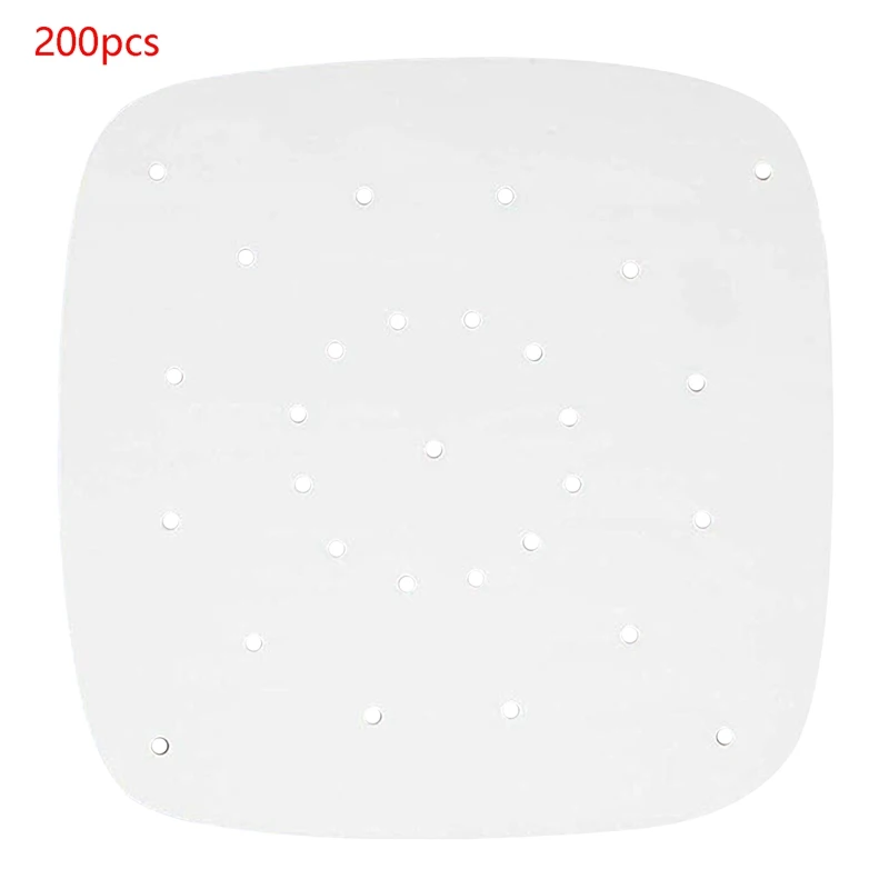 

200Pcs Square 9 Inch Perforated Baking Paper Parchment Liners For Baking, Air Fryer Basket, Cake Pan