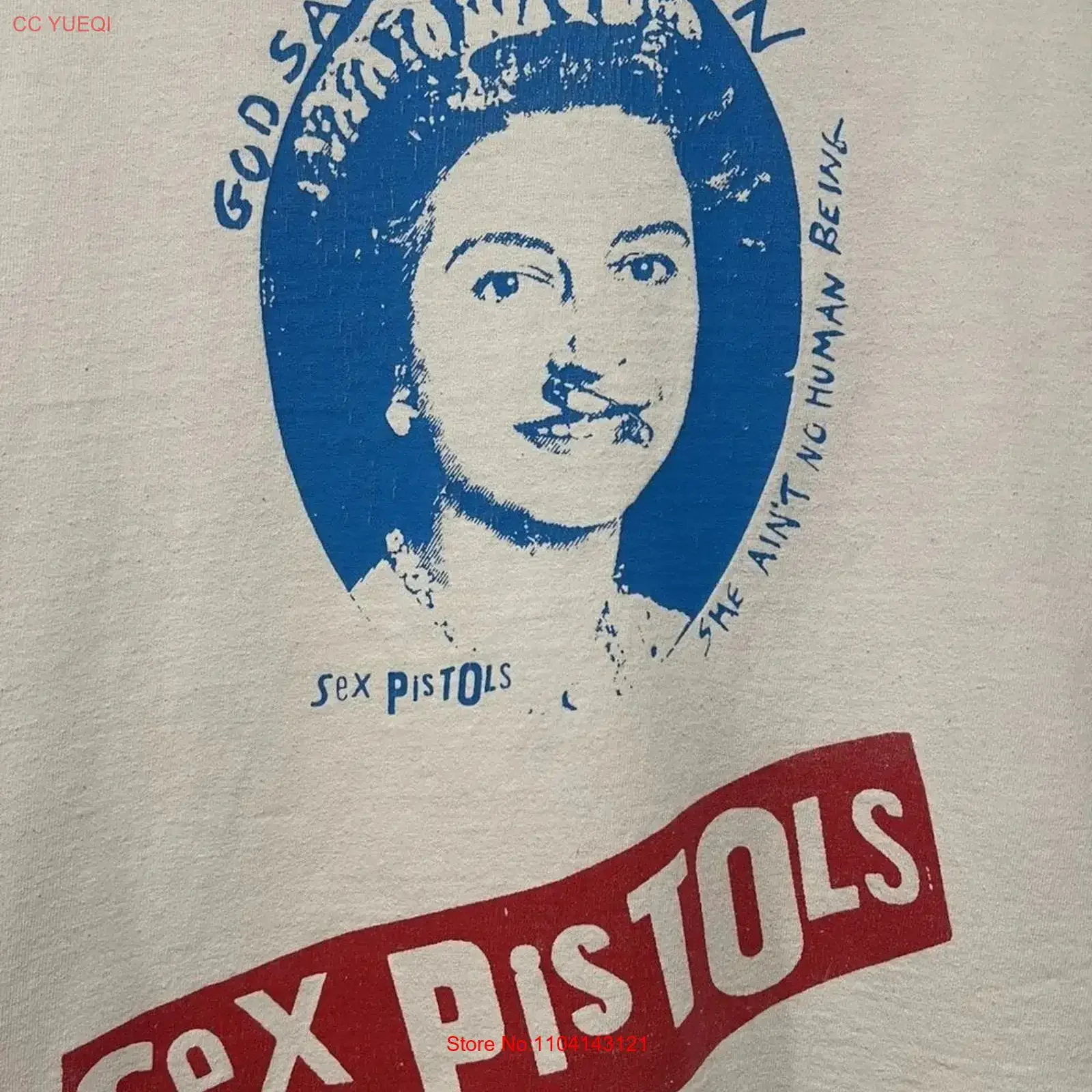 Vintage Sex Pistols God Save The Queen T Shirt 1side Reprint vintage Washed fashion Comfortable Slightly Soft Casual