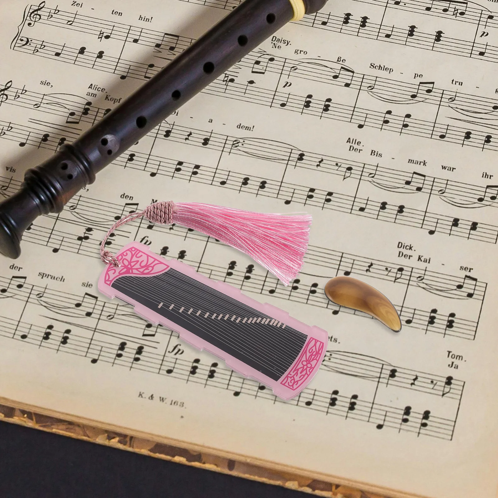 Juego de uñas Guzheng, Kit de púas chinas, tablero de almacenamiento de accesorios, resina para dedos y pulgar con estuche