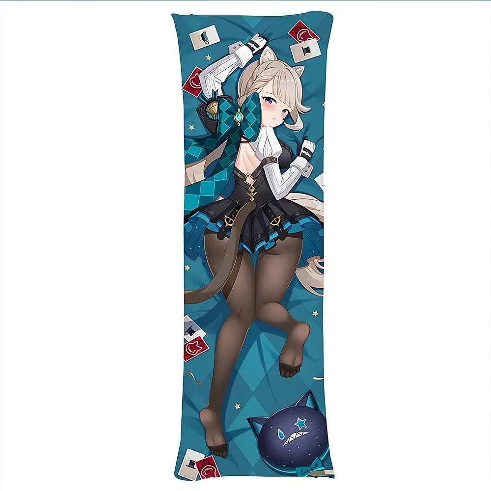 Genshin Impact Lynette Dakimakura 2WAY Hing 바디 케이스 애니메이션 베개 쿠션 커버 크리스마스 선물