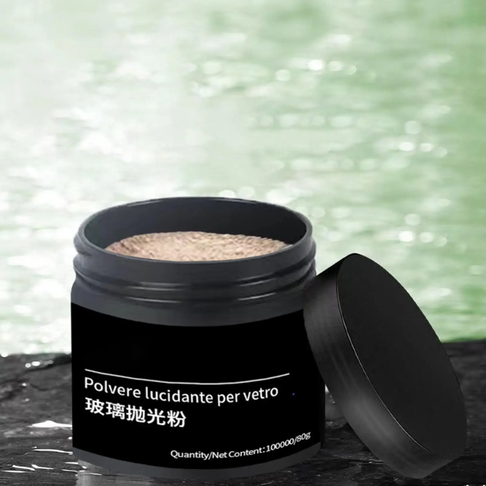Pó de Óxido de Cério para Polimento de Vidro 80g, para Polimento de Vidros Automotivos e Espelhos, Ferramenta para Remoção de Resíduos de Composto e Reparo de Vidros