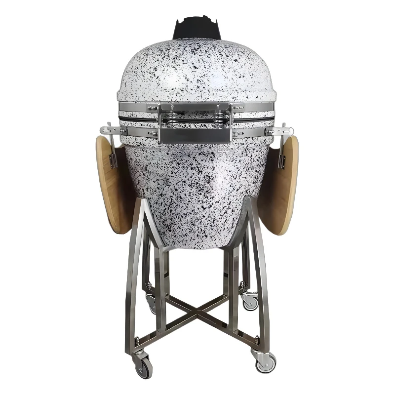 

Ceramic stuffy grill BBQ grill household per charcoal hanging grill 21 inch marbled ceramic