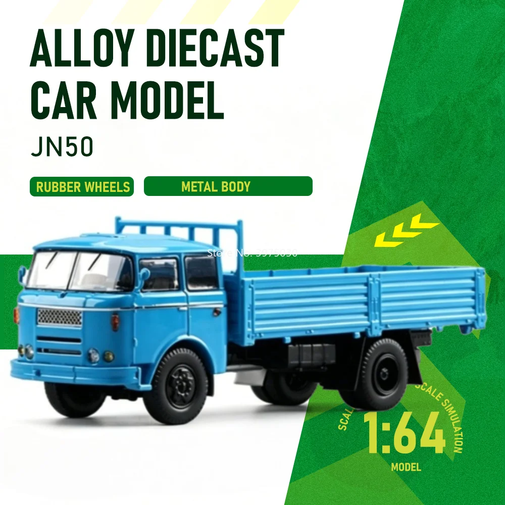 

1:64 JN50 Truck Car Alloy Diecast Model Miniature Toy Metal Body Rubber Tire Tail Baffle Opened Vehices Precious Gifts for Child