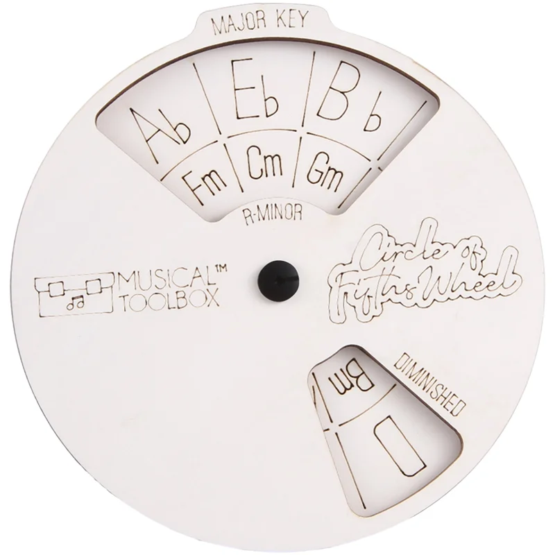 1 Piece Melody Tool, Circle Of Fifths For Musicians, To Readily Find Chord Combinations. (White) Wooden Melody Wheel - view 5