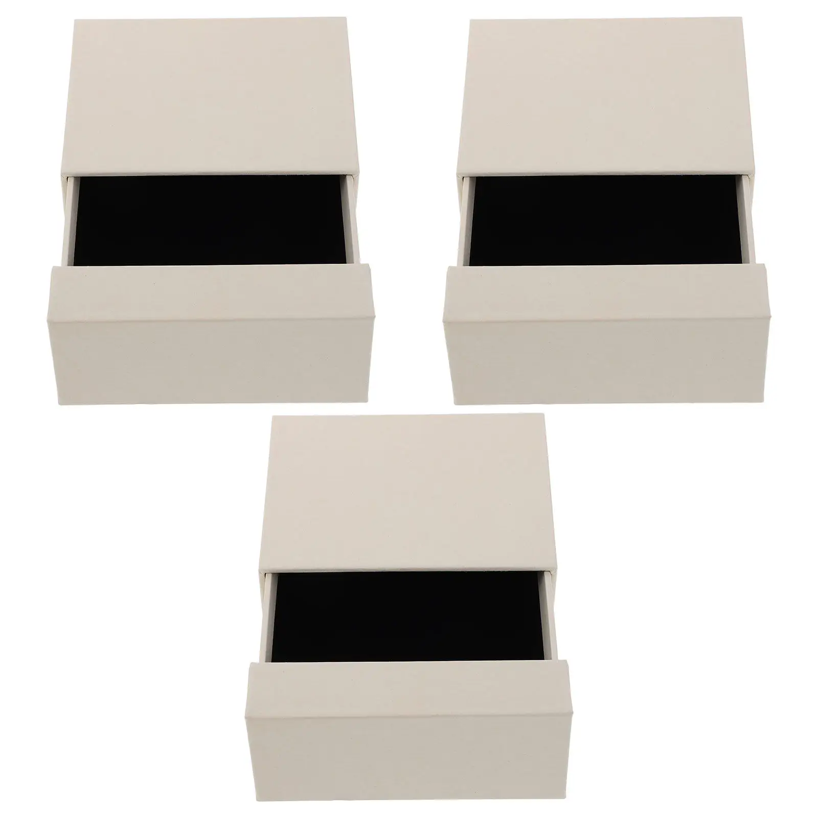 

3Pcs Jewelry Drawer Organizer Box Paper Storage Jewelry Display Compact Case for Necklace Bracelet Earring Daily Travel Use