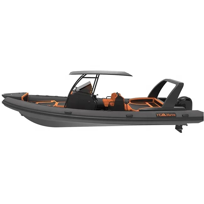 Barco inflable Hypalon/PVC de doble casco de aluminio 860 de alto rendimiento de 28,7 pies con parte superior en T