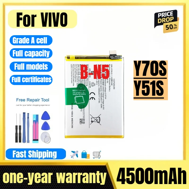B-N5 for VIVO Y70S/Y51S Mobile Phone Battery 0 Cycle High Quality High Capacity Replacement Bateria Grade A Cell with Tools