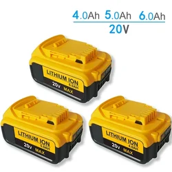 20V 4Ah 5Ah 6Ah DCB200 Replacement Li-ion Battery for DeWalt DCB205 DCB201 power Tool set 20Volt 20 v Batteries 6000mah Battery