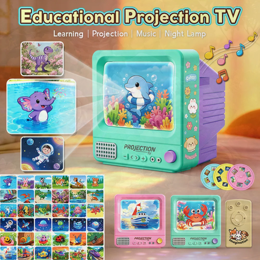 Kids Education Learn Tv - Çocuklar İçin Projeksiyonlu Müzikli Retro Projeksiyon