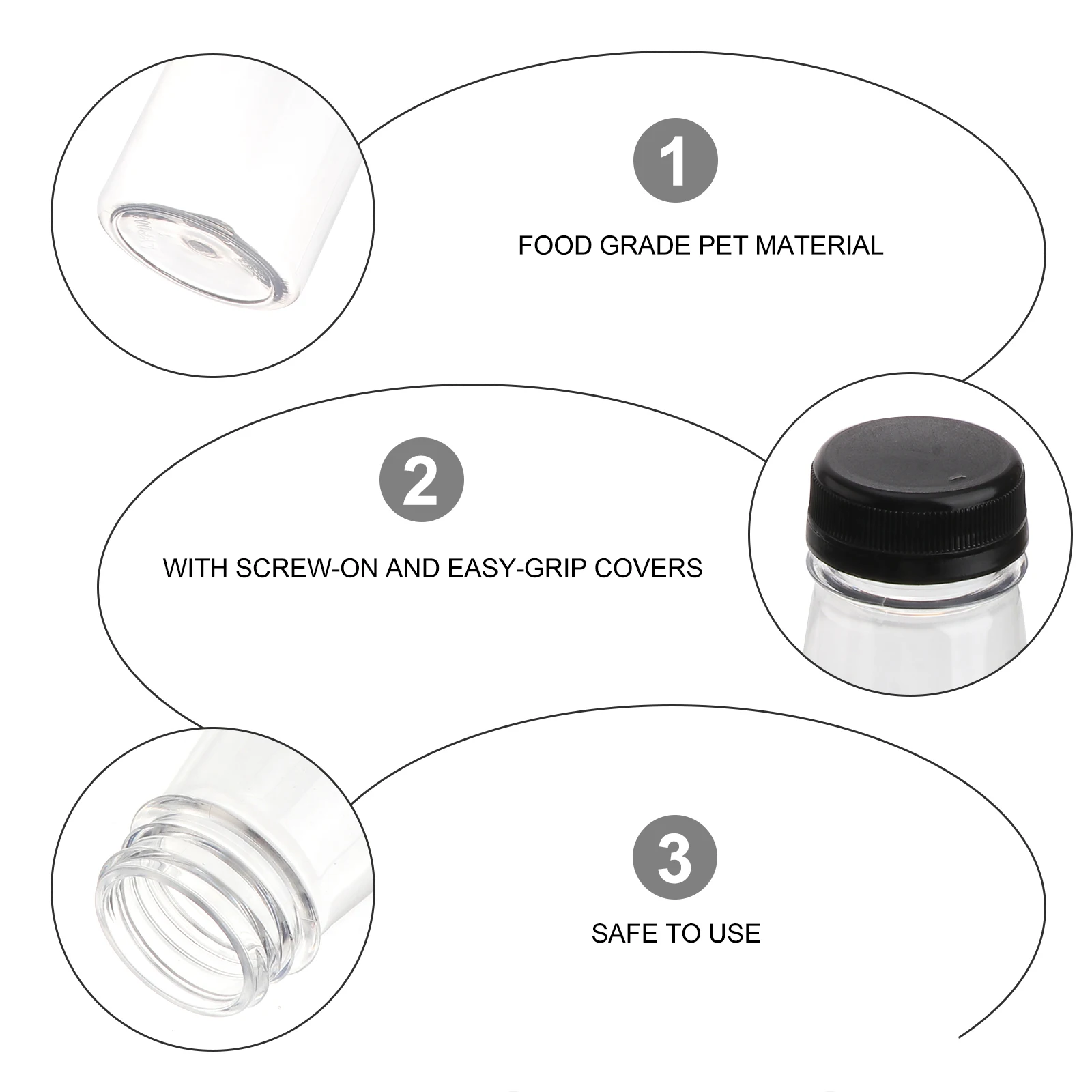 

10 PCS Plastic Drink Bottle PET Storage Bottles Empty Portable Black Favor Jars