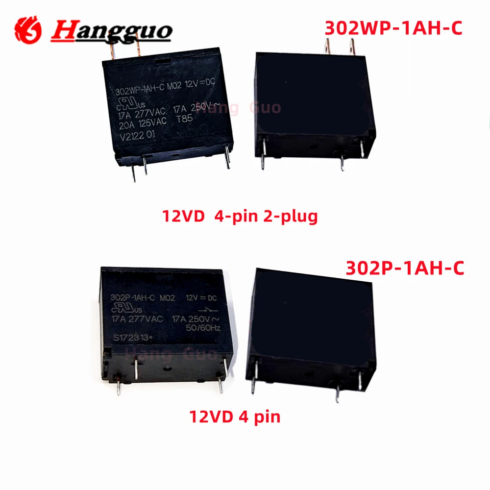 5PCS/LOT Original 302WP-1AH-C M02 12V relay 302P-1AH-C 17A 12VDC 4-pin set of normally open 12V electromagnetic relays