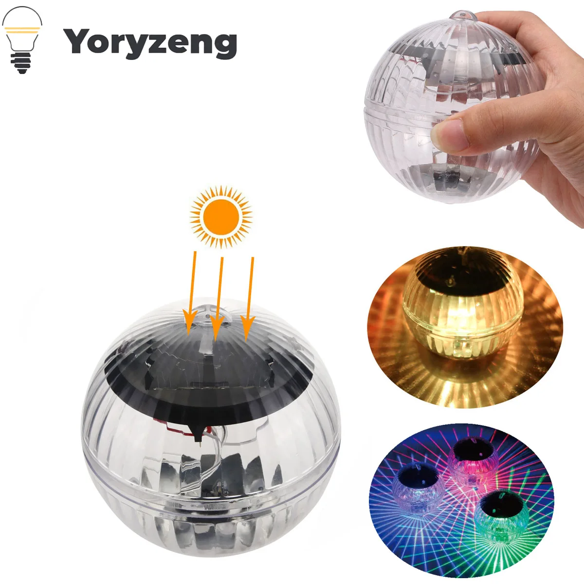 Solar LED Floating Water Ball Lamp Disco Light Pool Light Color Changing Outdoor Underwater Light Water Drift Decoration