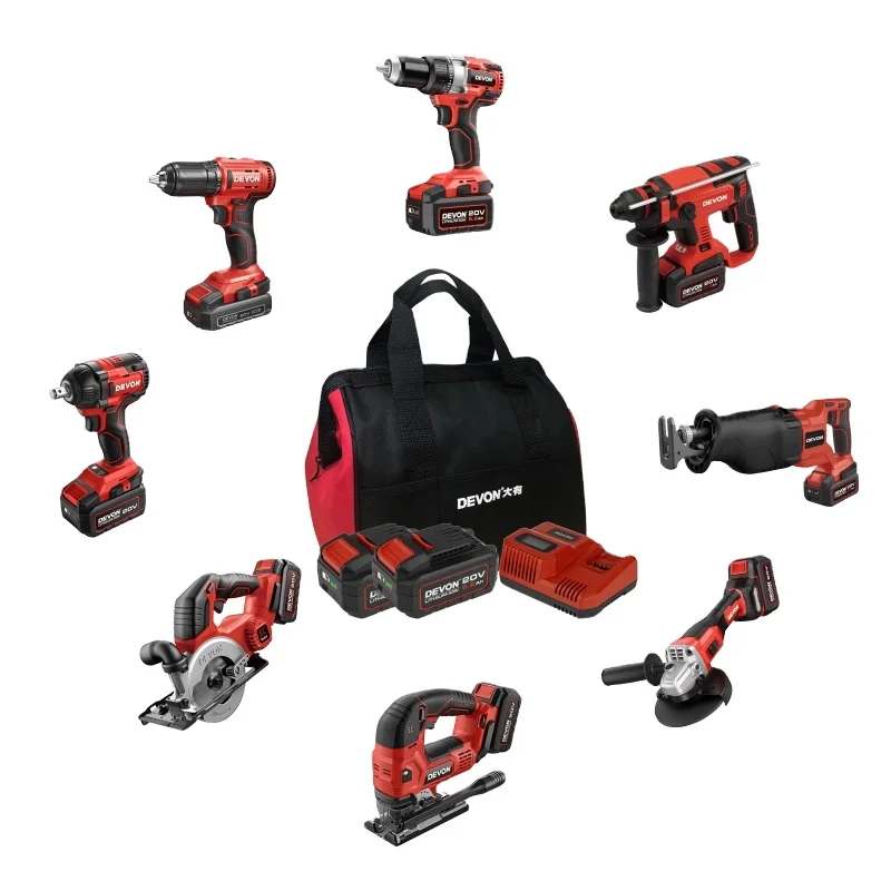 20V 4.0/5.0/8.0Ah Battery Cordless Brushless Tools Set Combo Kits Set