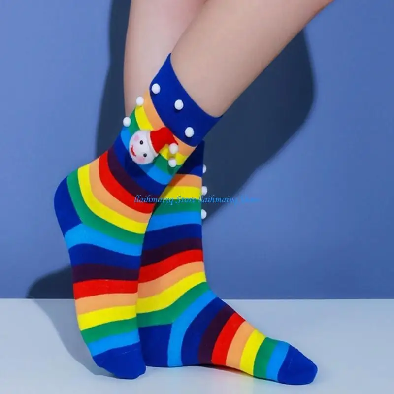 

573B 2Pcs Novelty Socks Warm Christmas Socks Novelty Socks Cosplay Casual Ankle Socks