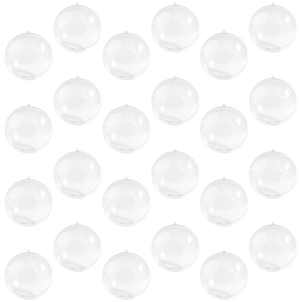

24Pcs Christmas Ball Ornaments Clear Fillable Plastic Xmas Tree Hanging Decorations Festival Party Supplies Decoration Pendants