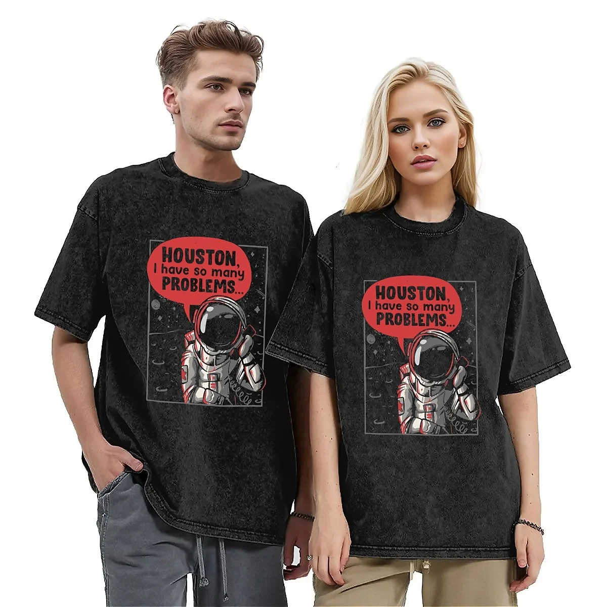 

Houston I Have So Many Problems T-Shirt Summer Funny Astronaut Streetwear T Shirts 2024 Simple Novelty Tshirt Men Design Tees
