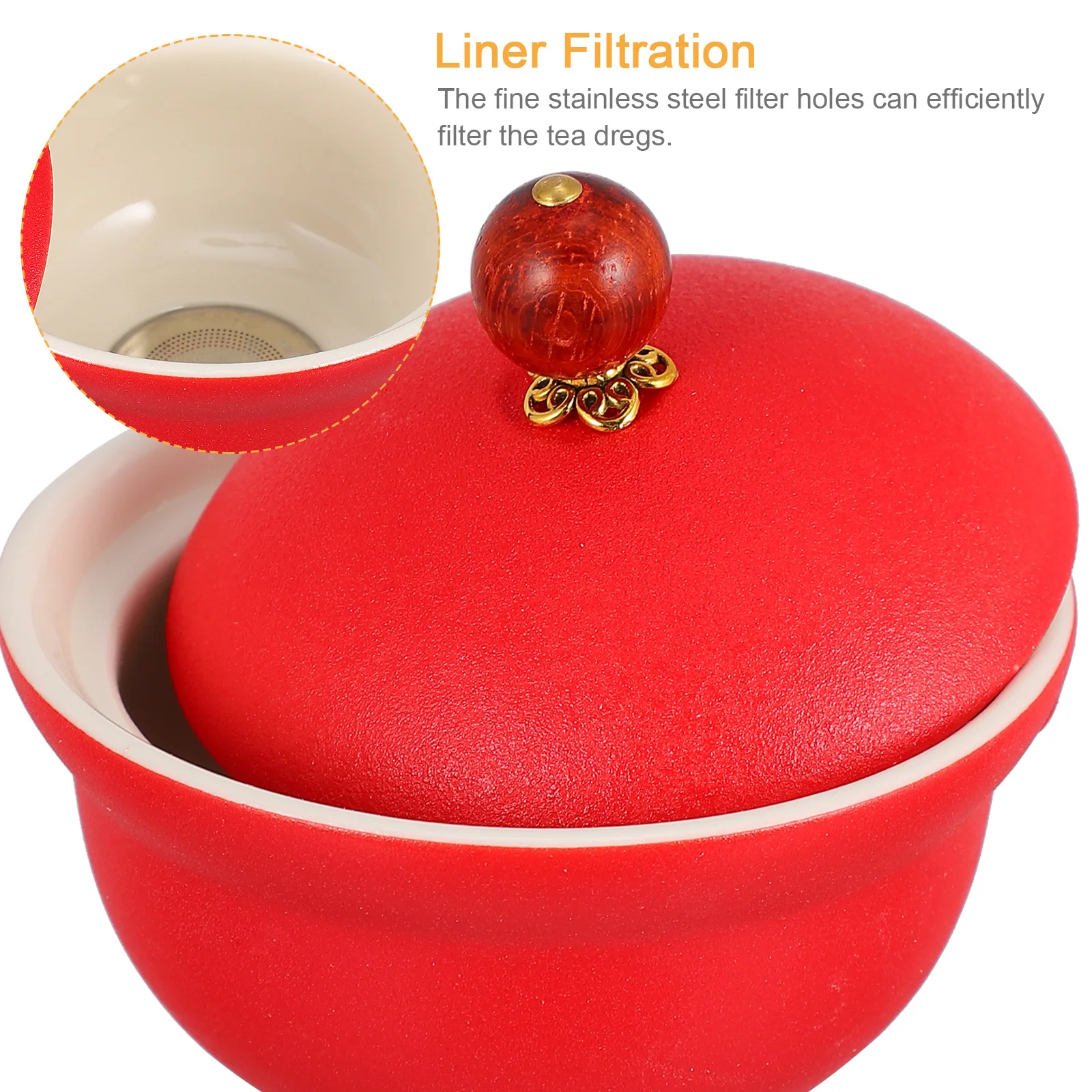 

1 pc Ceramic Tea Kettle Long Handle Filter Teapot Portable Household Kettle Stainless Steel Infuser Retro Design Kitchen