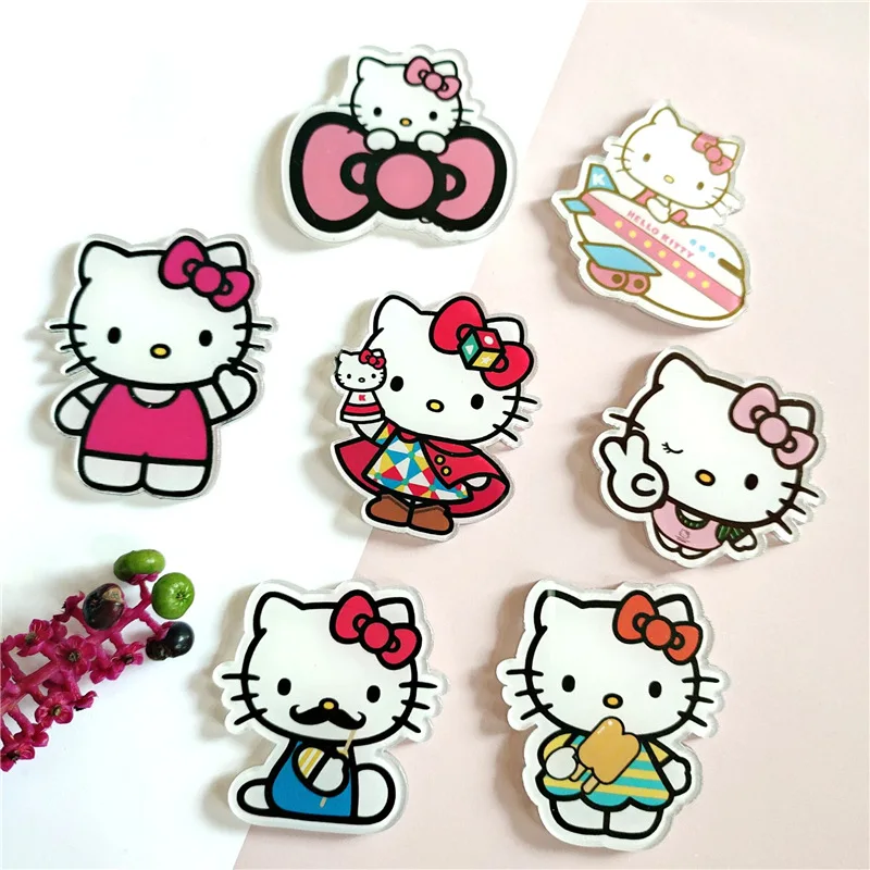 100pcs/lot Cat Head Planar Resin Patch  Japanese Character Acrylic Cute Badge Brooch Welcome Custom Printed