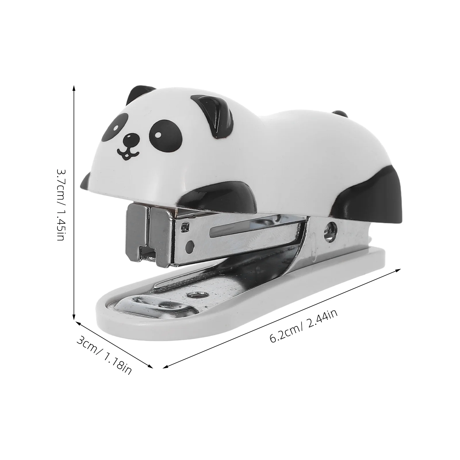 Panda Mini Desktop Lucu Plastik Logam Stapler Tangan Kantor Rumah Sekolah Alat Tulis Meja Hadiah Baru Ringan Kompak Mudah Digunakan