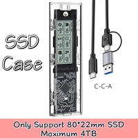 M.2 NVME/NGFF Protocol Solid State Drive Case Intelligent Digital Health Detection USB TypeC 3.2 Hard Drive Case M.2 SSD Adapter