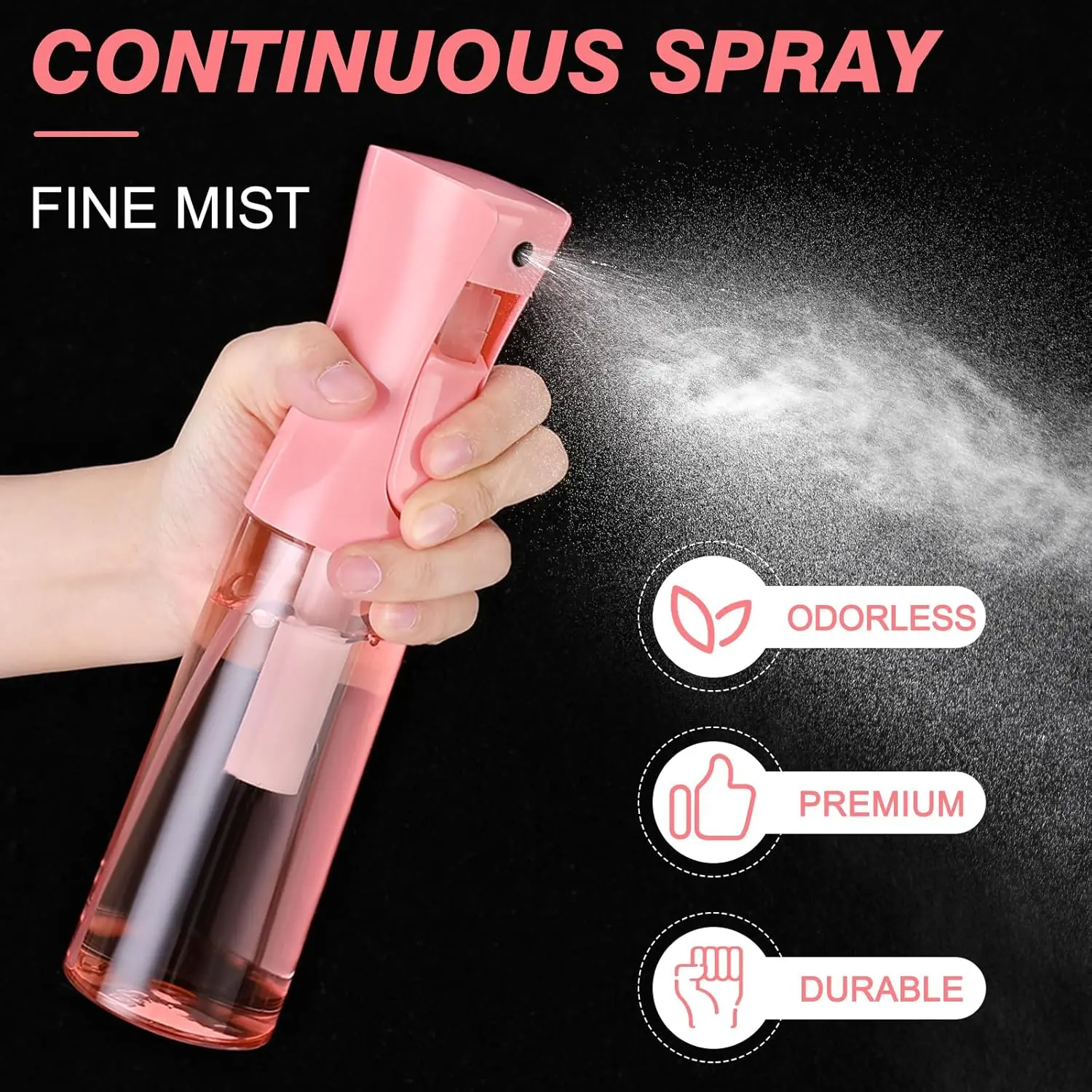 200ml Spray Bottle Garden Plant Water Can Refillable Continuous Mist Sprayer Plastic Hairdressing Salon Tool Candy Colors