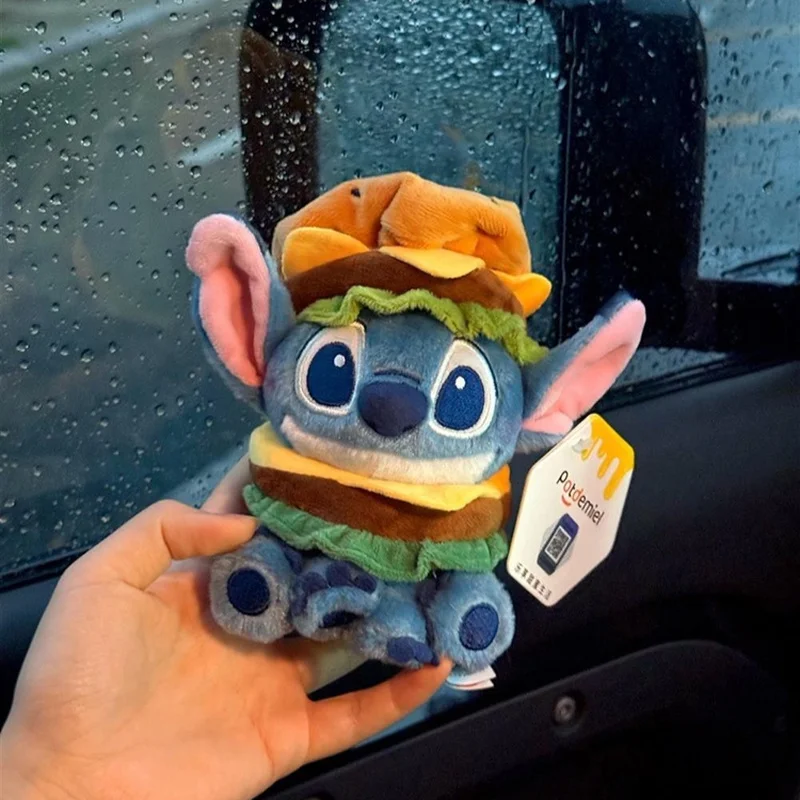 Ponto dos desenhos animados hamburgo bonito boneca de pelúcia chaveiro pingente ponto kawaii pelúcia chaveiro saco pingente meninas presente do feriado brinquedo de pelúcia