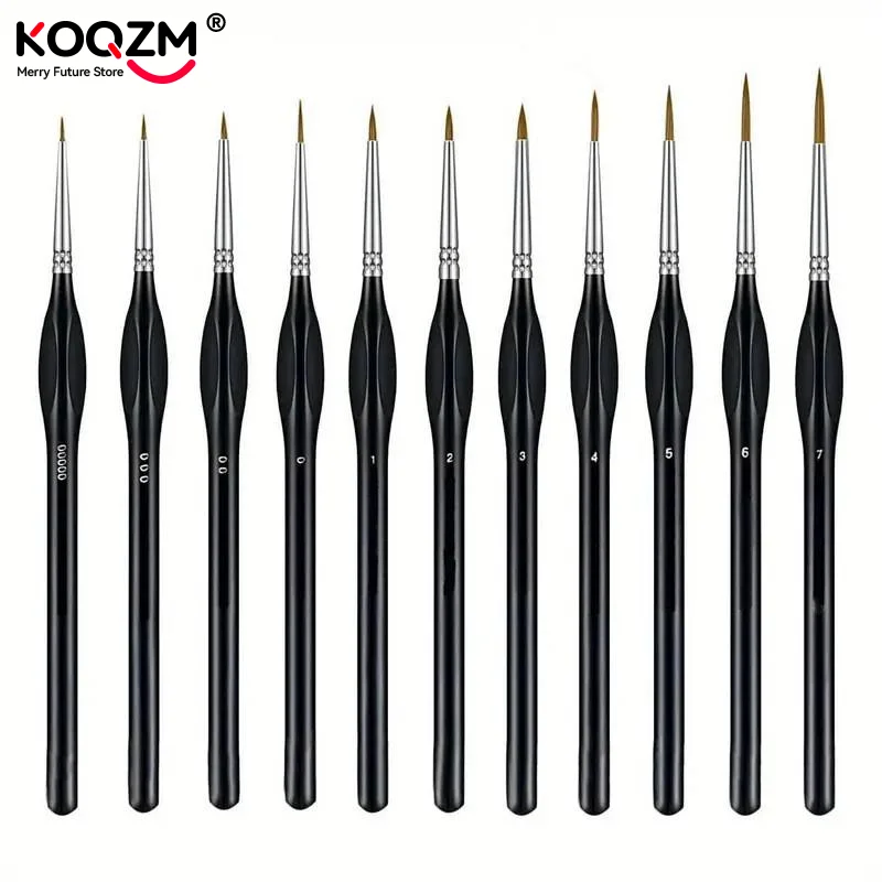Professional Miniature Paint Brushes Drybrush Micro Detail Paint Brush Set Small Fine Detail Brushes For Acrylic, Watercolor