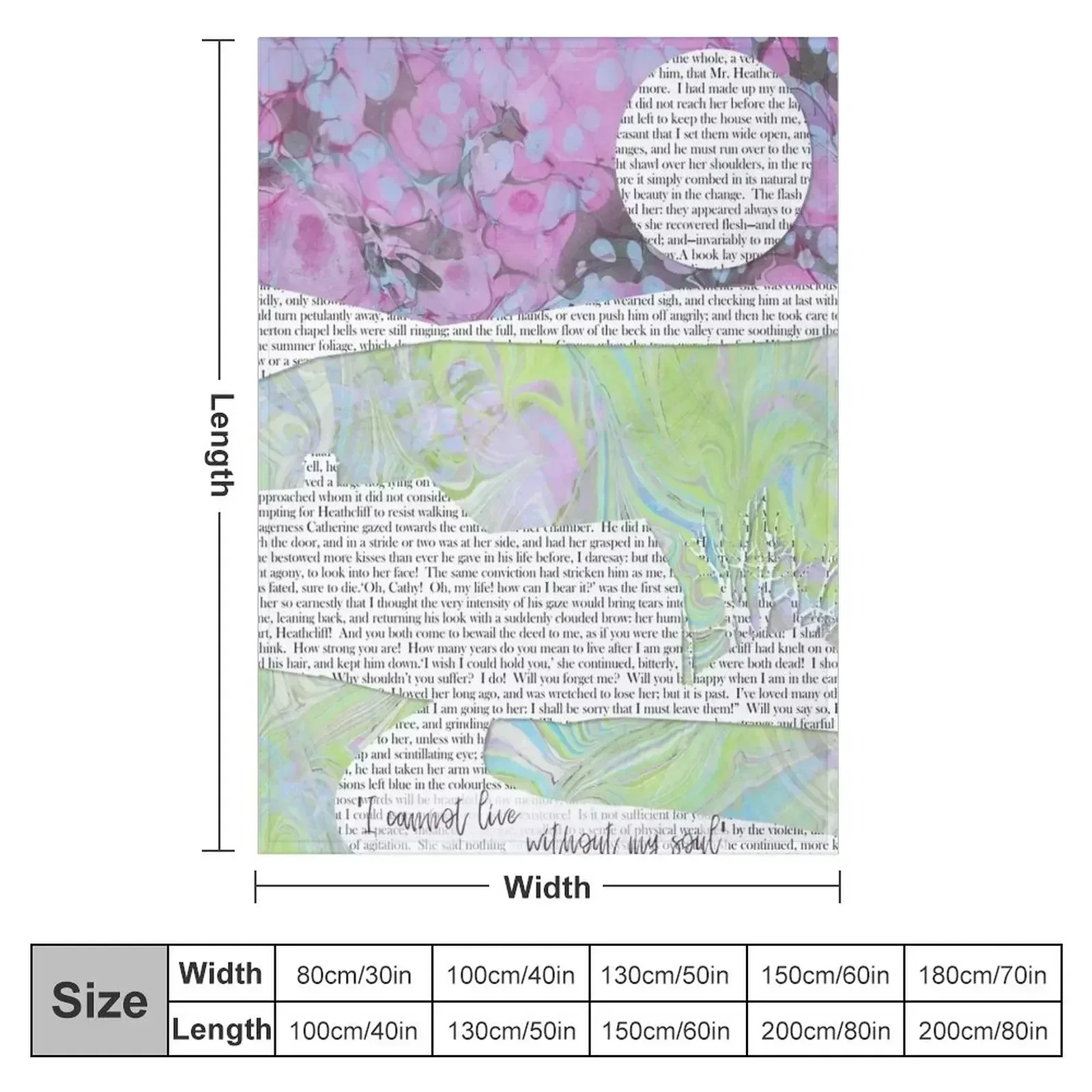 New Wuthering Heights I Cannot Live Without my Soul Throw Blanket couch cozy soft plush fuzzy picnic outdoor blanket