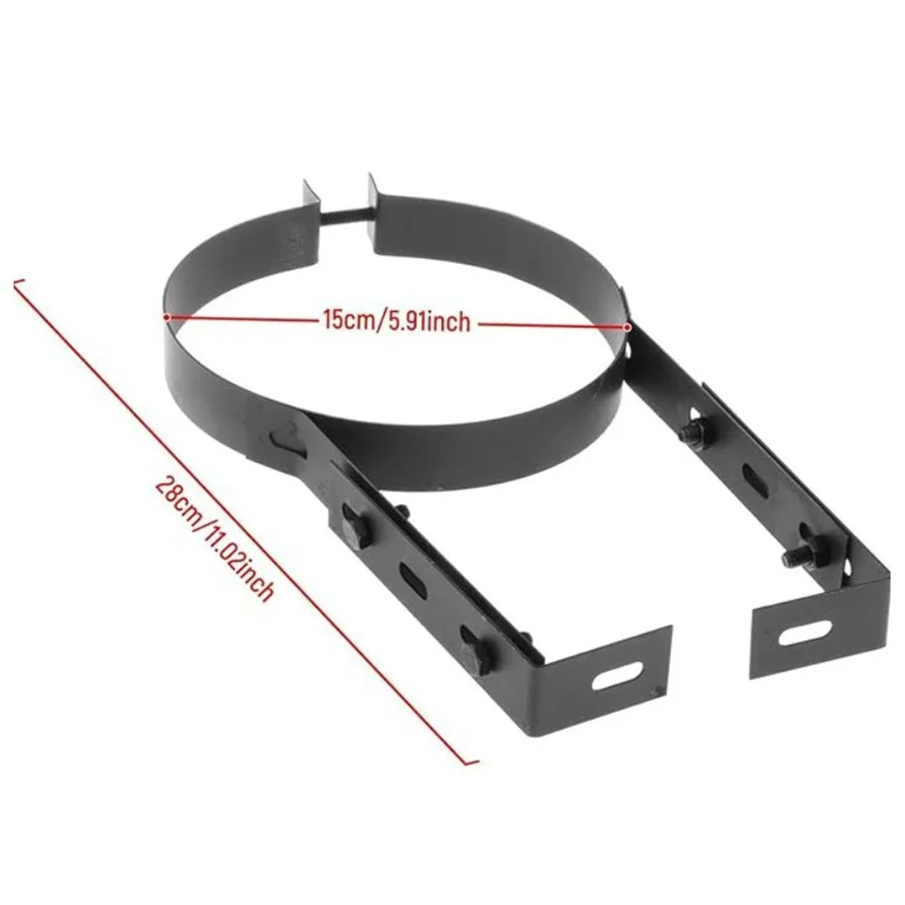 1pc Smoke Pipe Bracket Chimney Pipe Holder Adjustable Stainless Wall Steel Support for 150mm Chimneys Fireplace Extractor Fixing