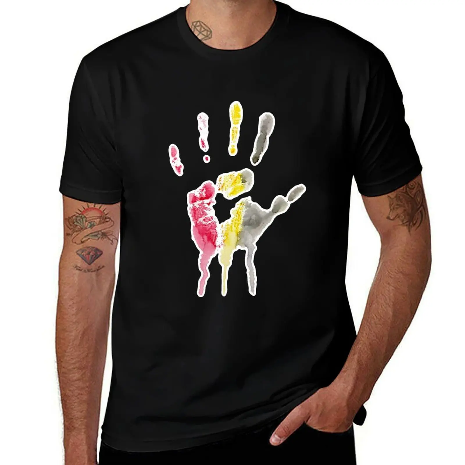 Native Hand T-Shirt Work Wear Simple Tee Shirt T-Shirt