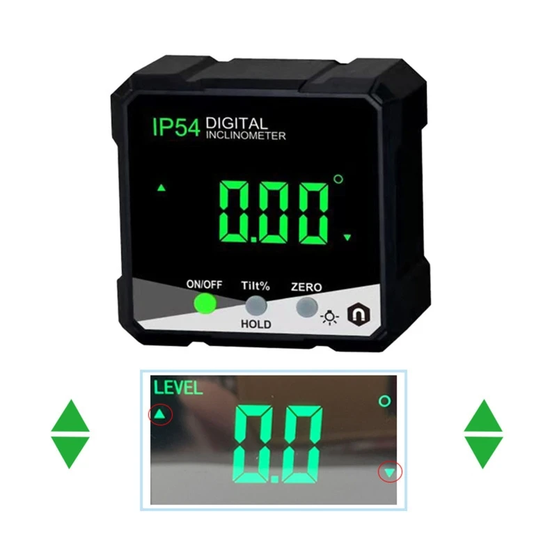 

920L Digital Level Gauge Mini Finder Level Box with 4 Sides Magnets LCD Bevel Gauge Inclinometer for Carpentry