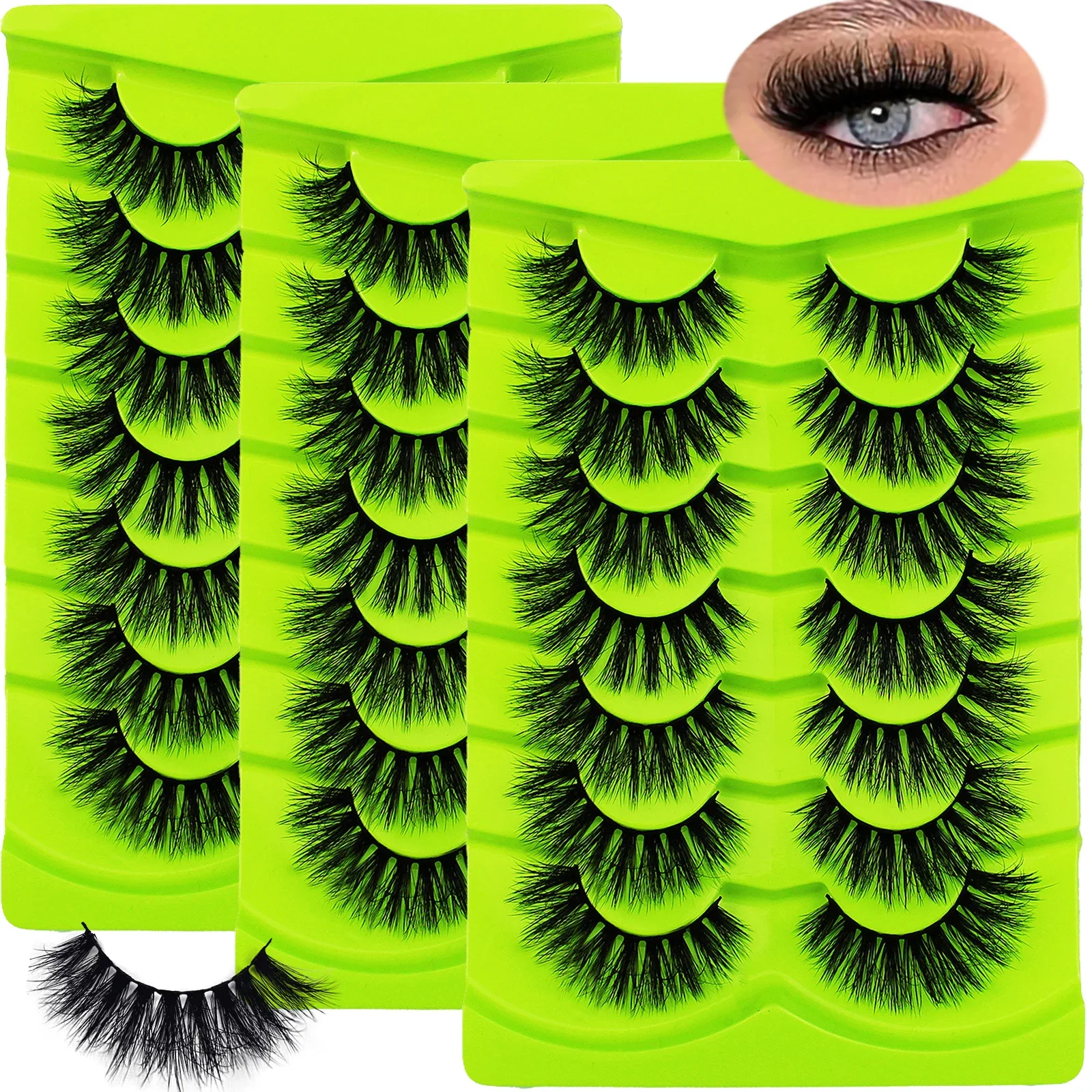 

21 пара/3 упаковки, толстые Искусственные ресницы