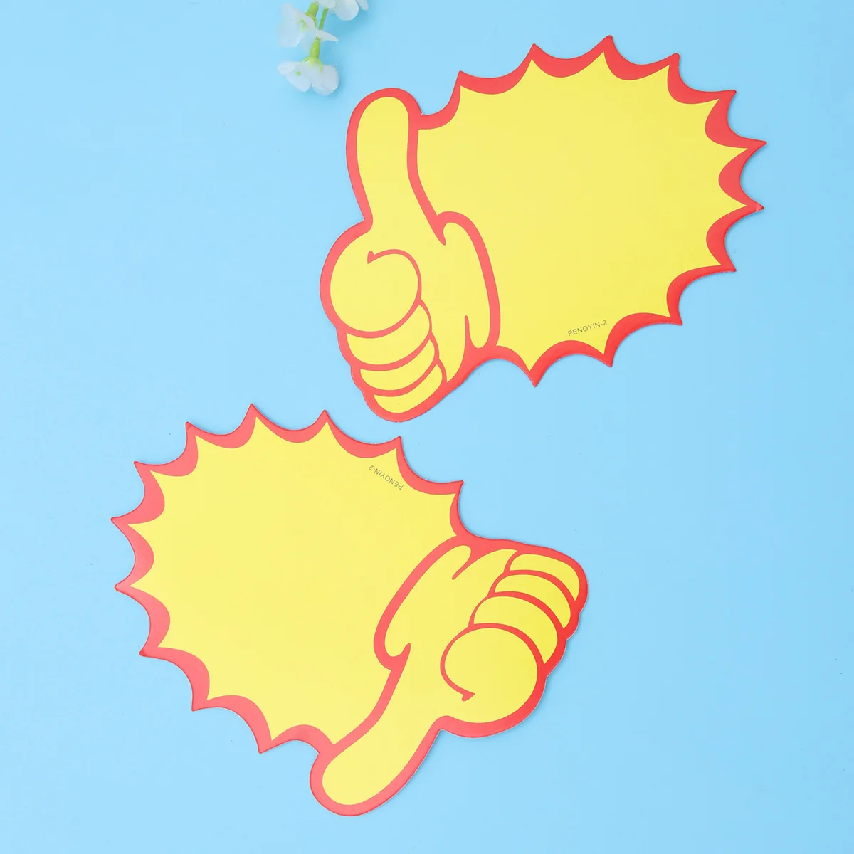 

100pcs Thumb Shape Yellow Non-stick Label Sign for Price Thumbed Shaped Price Label Sign For Store Store Goods Clip Folder Bag